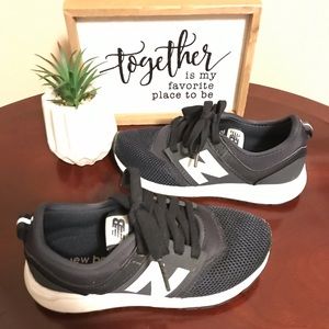 Gently used Boys navy blue/white sneakers